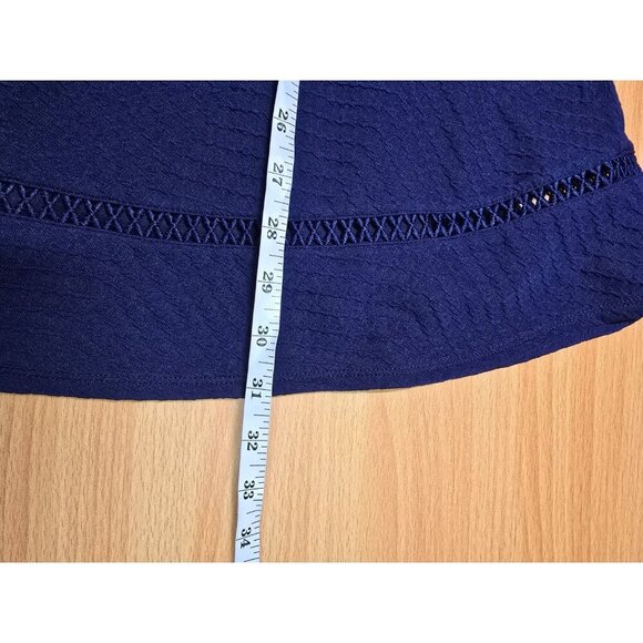 City Studio Dress 1 Blue Cut Out Trim Textured Knit Classic Short Sleeve Womens - Picture 12 of 16